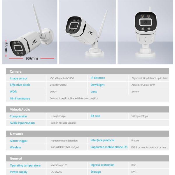 UL-tech Wireless CCTV 3MP Camera Square - Image 6