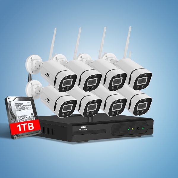 UL-tech Wireless CCTV Security System 8CH NVR 3MP 8 Square Cameras 1TB - Image 7