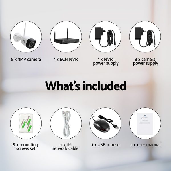 UL-tech 3MP Wireless CCTV 8CH 8 Square Camera - Image 6