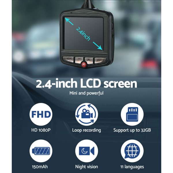 UL-tech Dash Camera 1080P 2.4" Front View,UL-tech Dash Camera 1080P 2.4" Front View Cam Car Video Recorder Night Vision - Image 8