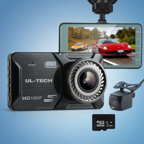 UL-tech Dash Camera 1080P 4" Front Rear Cam,UL-tech Dash Camera 1080P 4" Front Rear View Dual Cam Car DVR Reverse Recorder - Image 8
