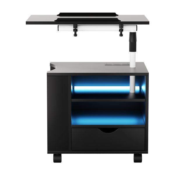Artiss Bedside Table USB Charging with LED Adjustable Laptop Tray - TALA - Image 5