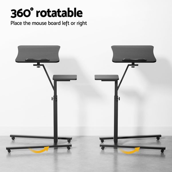 Artiss Laptop Desk Computer Table Height Adjustable Tiltable Mouse Board Black - Image 5