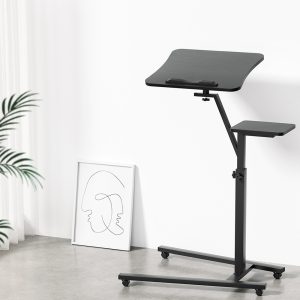 Artiss Laptop Desk Computer Table Height Adjustable Tiltable Mouse Board Black - Image 7