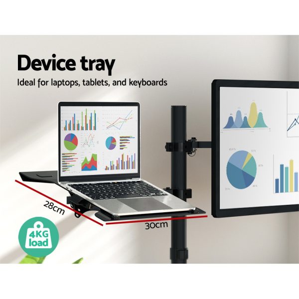 Artiss Monitor Arm Desk Mount Laptop Tray - Image 4