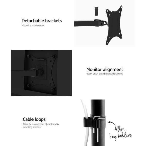 Artiss Monitor Arm Desk Mount Laptop Tray - Image 7
