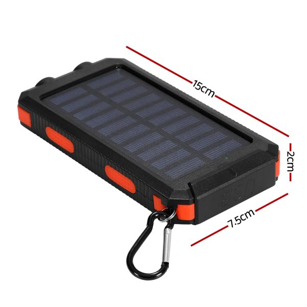 10000mAh Portable Solar Power Bank External Battery Dual USB Phone Charger Light - Image 2
