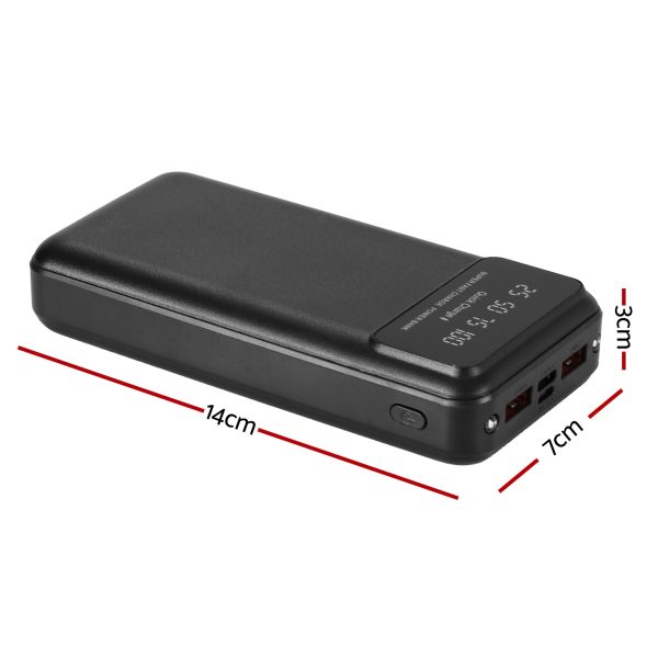 20000mAh Portable Power Bank PD22.5W Quick Charging Fast Charger for Phone Black - Image 2