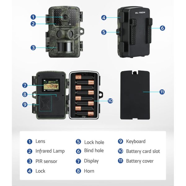 UL-tech 4K 16MP Trail Camera Wildlife Hunting Security Cam Night Vision - Image 7