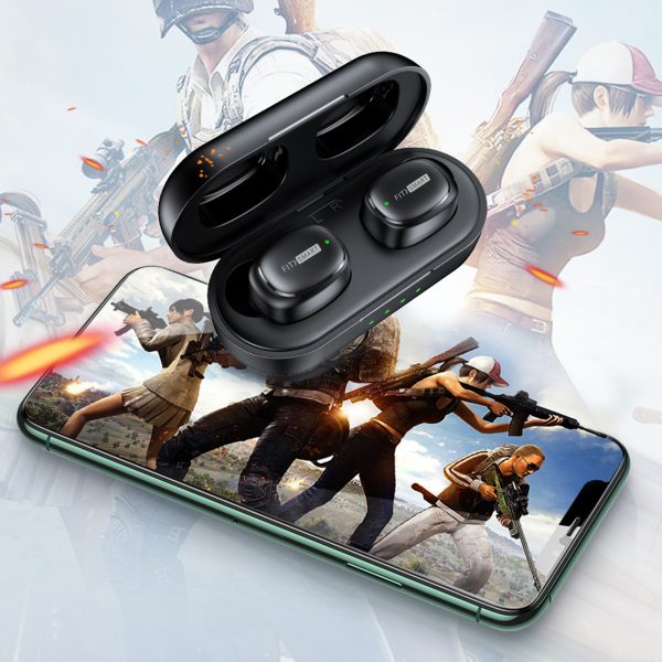 FitSmart In Ear Buds with Charging Case Portable Wireless Black - Image 4