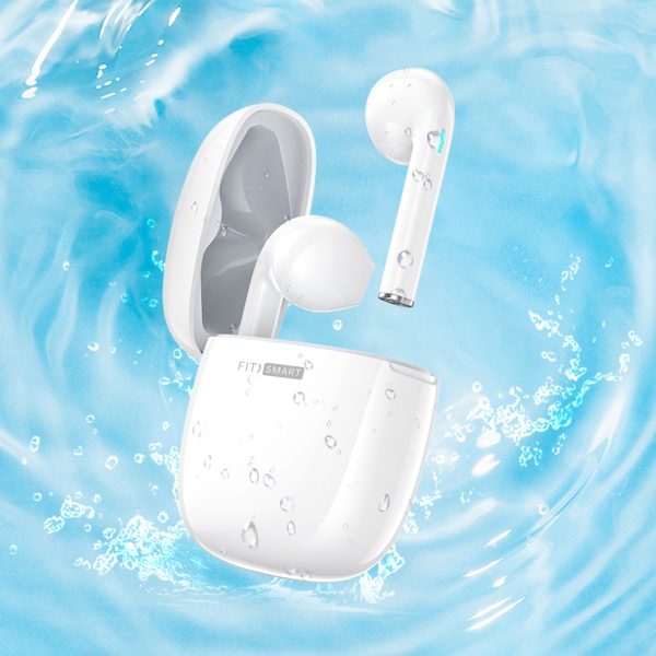 Fitsmart Headphones With Charging Case Wireless Portable White - Image 2