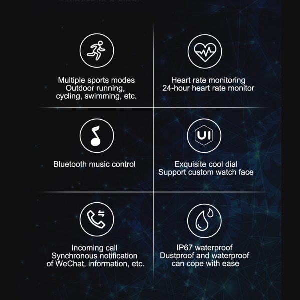 FitSmart Multi Function Smartwatch Wireless Touch Screen All In One - Black - Image 4