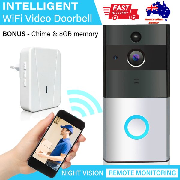 Safe Zone Wireless Video Doorbell Camera 8GB Smart Remote Control Intercom WiFi - Image 2