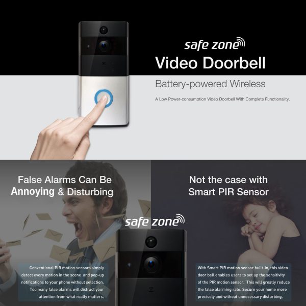 Safe Zone Wireless Video Doorbell Camera 8GB Smart Remote Control Intercom WiFi - Image 9