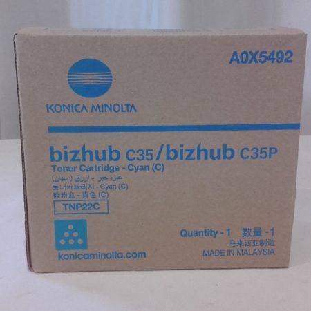 KONICA MINOLTA BIZHUB C25P C35/C35P TNP22 CYAN TONER - 6K