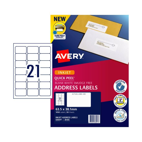 AVERY IP Label QP White J8J8160 21Up - Image 2