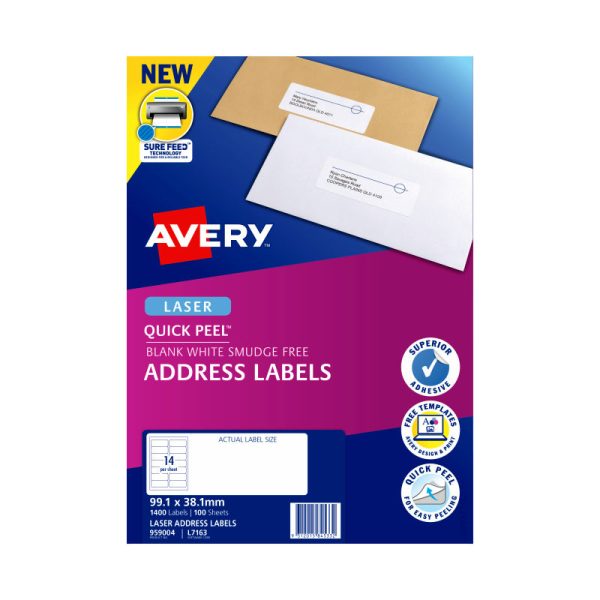 AVERY Laser Label QP L7163 14Up Pack of 100 - Image 3