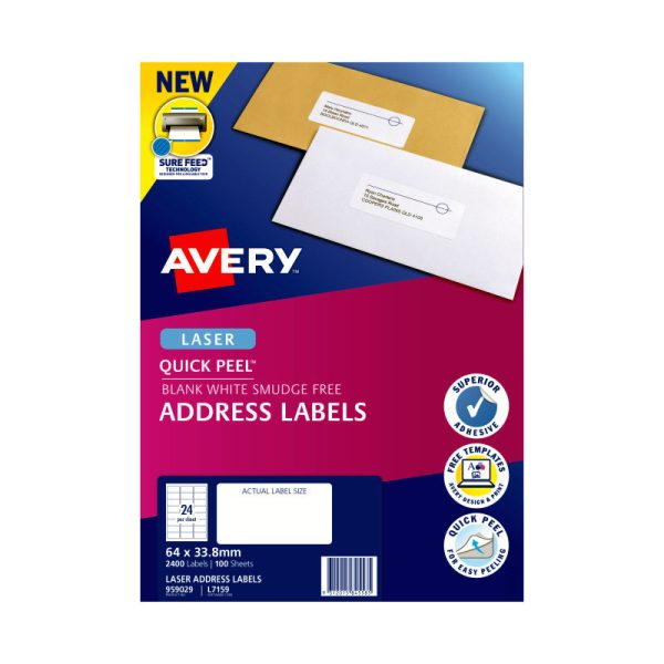 AVERY Laser Label QP L7159 24Up Pack of 100 - Image 3