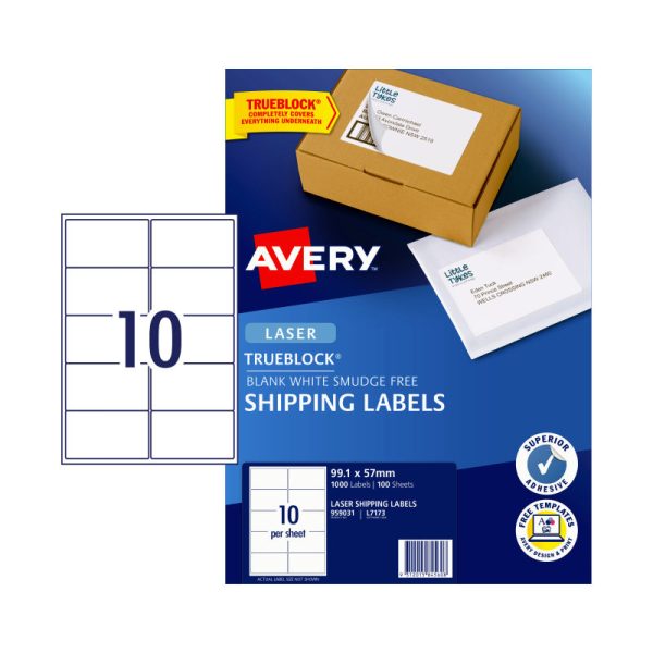 AVERY Laser Label L7173 10Up Pack of 100 - Image 2