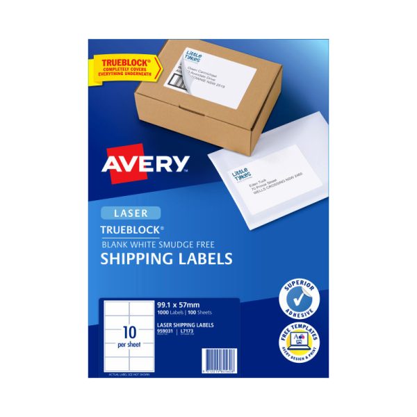 AVERY Laser Label L7173 10Up Pack of 100 - Image 3