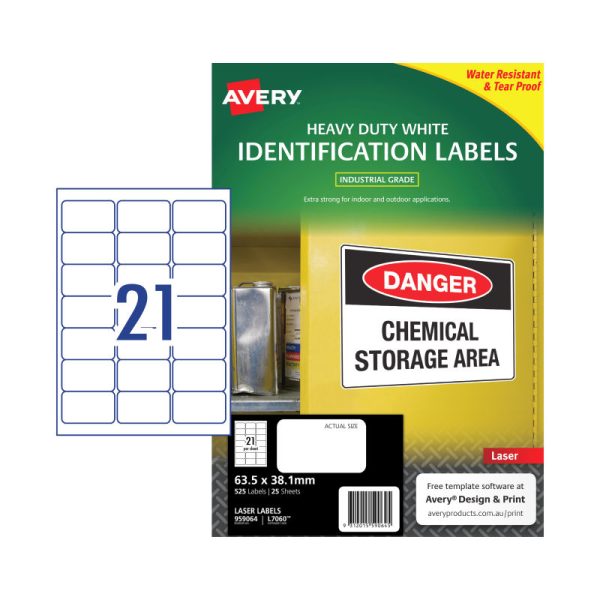 AVERY Laser Label L7060 21Up Pack of 25 - Image 2