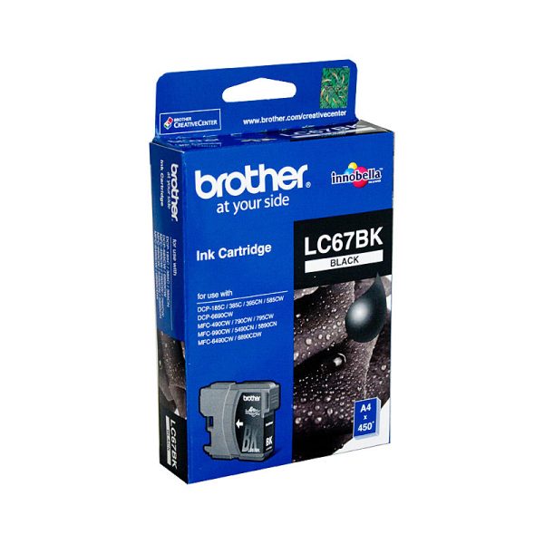 Brother LC-67BK Black Ink Cartridge - DCP-385C/395CN/585CW/6690CW/J715W, MFC-490CW/5490CN/5890CN/6490CW/6890CDW/790CW/795CW/990CW- up to 450 pages - Image 2