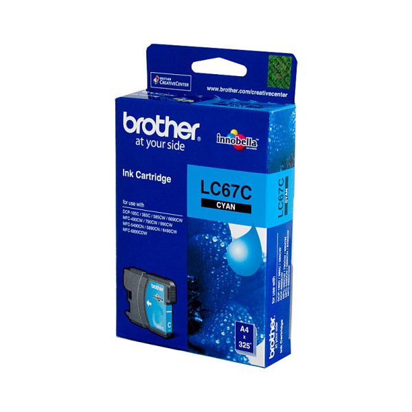 Brother LC-67C Cyan Ink Cartridge - to suit DCP-385C/395CN/585CW/6690CW/J715W, MFC-490CW/5490CN/5890CN/6490CW/6890CDW/790CW/795CW/990CW- up to 325 pages - Image 2