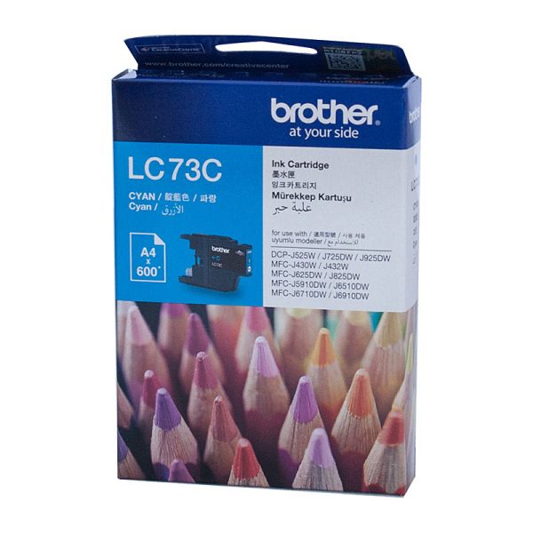 Brother LC-73C Cyan High Yield Ink - DCP-J525W/J725DW/J925DW, MFC-J6510DW/J6710DW/J6910DW/J5910DW/J430W/J432W/J625DW/J825DW - up to 600 pages - Image 2