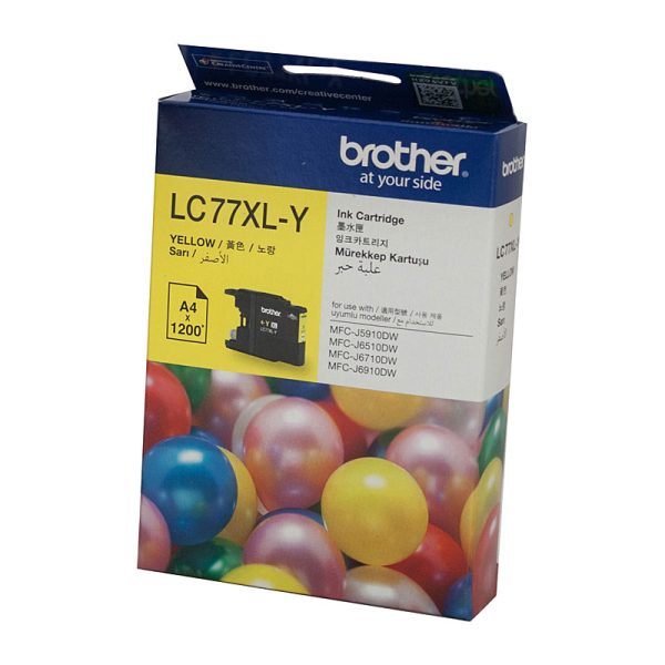 Brother LC-77XLY Yellow Super High Yield Ink Cartridge - MFC-J6510DW/J6710DW/J6910DW/J5910DW - up to 1200 pages - Image 2
