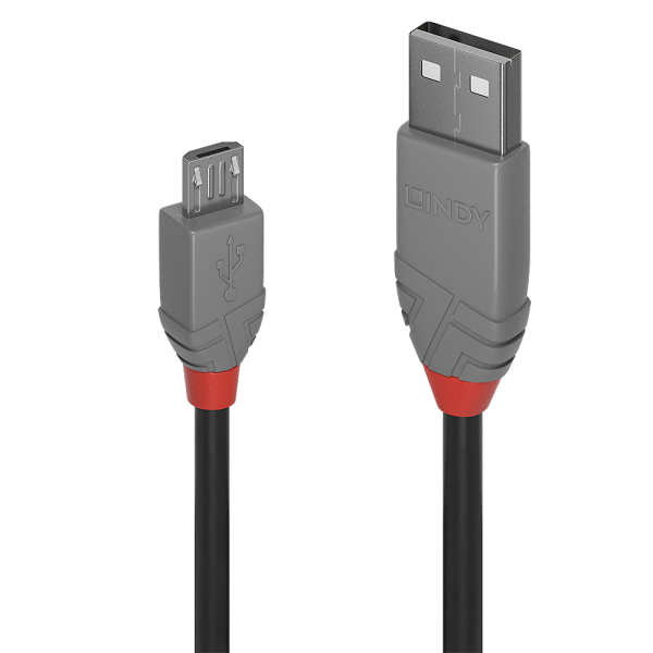 LINDY .5m USB2 A-Micro-B Anthra Line - Image 2