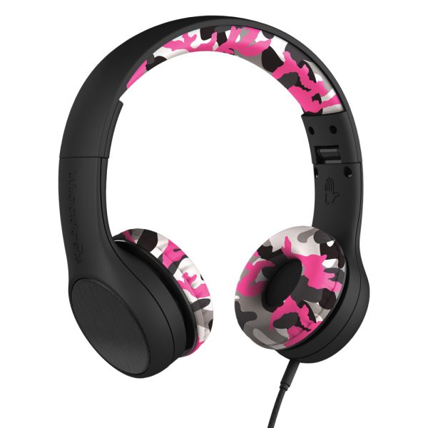 LILGADGET LilGadgets Connect+ Style Childrens Wired Headphones - Pink Camo - Image 5