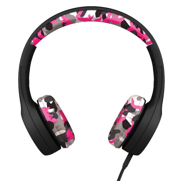 LILGADGET LilGadgets Connect+ Style Childrens Wired Headphones - Pink Camo - Image 3