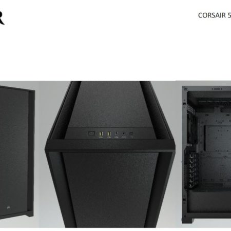 CORSAIR 5000D TG E-ATX, ATX, USB Type-C, 2x 120mm Airguide Fans, Radiator 360mm. 7x PCI, 4x 2.5' SSD, 2x 3.5' HDD. VGA 420mm. Black Tower Case