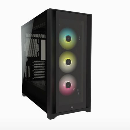 CORSAIR 5000X RGB TG E-ATX, ATX, USB Type-C, 3x 120mm TGB Front, Radiator 360mm. 7+2 PCI, 4x 2.5' SSD, 2x 3.5' HDD. VGA 420mm. Black Tower Case
