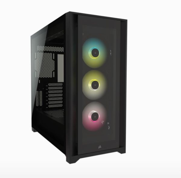CORSAIR 5000X RGB TG E-ATX, ATX, USB Type-C, 3x 120mm TGB Front, Radiator 360mm. 7+2 PCI, 4x 2.5' SSD, 2x 3.5' HDD. VGA 420mm. Black Tower Case