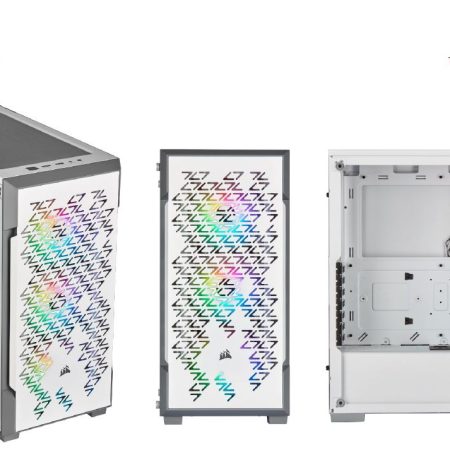 CORSAIR iCUE 220T RGB Airflow Smart ATX, mATX, Mini-ITX Case - White. s