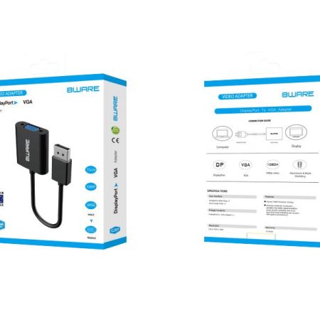 8WARE Hight quality DisplayPort to HDMI VAG Adapter Male to Female Laptop MacBook 4K Black Retail Box Packaging
