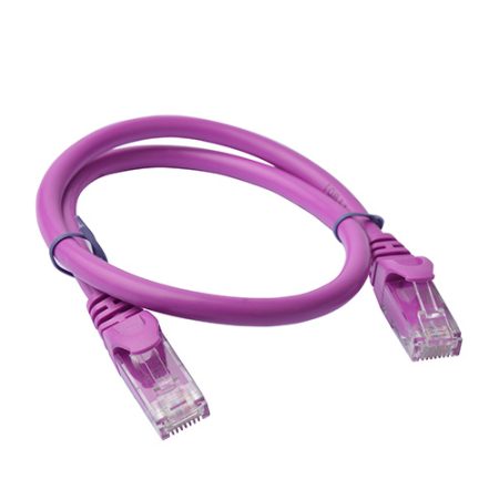 8WARE Cat6a UTP Ethernet Cable 25cm Snagless Purple