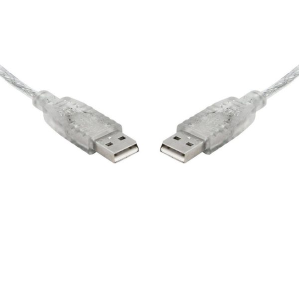 8WARE USB 2.0 Cable 2m A to A Male to Male Transparent