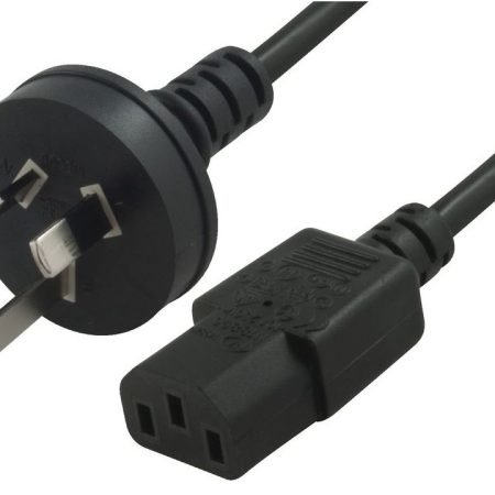 CABAC AU Power Cable 2m - Male Wall 240v PC to Power Socket 3pin to ICE 320-C13 for Notebook/ AC Adapter Black AU Certified Unbagged