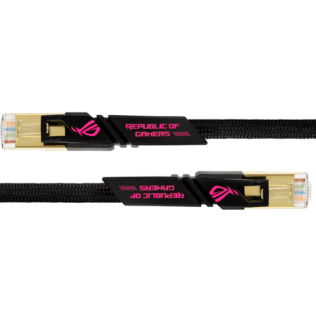 ASUS ROG CAT7 CABLE, Up to 600 MHz &10GB Transfer Rates CAT 7 RJ45 Universal Applicated, Nylon Braided, ROG Design