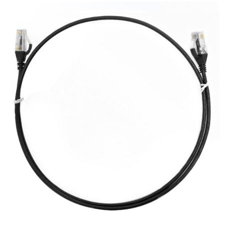 8WARE CAT6 Ultra Thin Slim Cable 0.25m / 25cm - Black Color Premium RJ45 Ethernet Network LAN UTP Patch Cord 26AWG for Data Only, not PoE