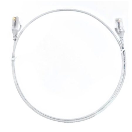 8WARE CAT6 Ultra Thin Slim Cable 0.25m / 25cm - White Color Premium RJ45 Ethernet Network LAN UTP Patch Cord 26AWG for Data Only, not PoE