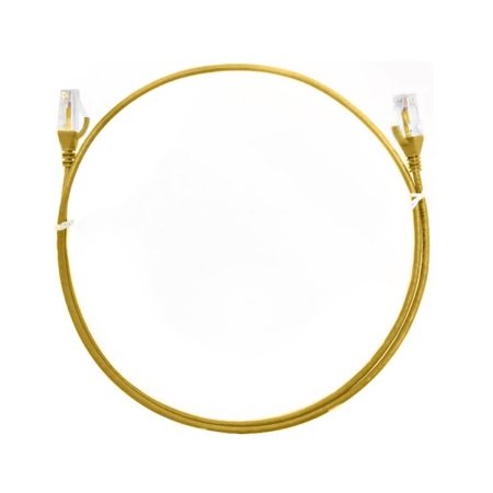 8WARE CAT6 Ultra Thin Slim Cable 0.25m / 25cm - Yellow Color Premium RJ45 Ethernet Network LAN UTP Patch Cord 26AWG for Data Only, not PoE