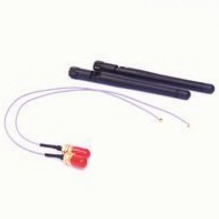 ASTROTEK AT-IPXSET-50 Internal Wi-Fi Antenna Kit - 2x IPX to RP-SMA wifi cable 50cm Grey + 2x 5Ghz Antenna Black LS