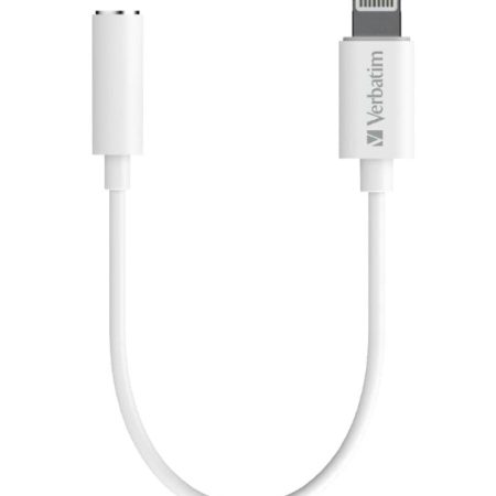 VERBATIM USB-C to 3.5mm Headphone Jack 10cm - White