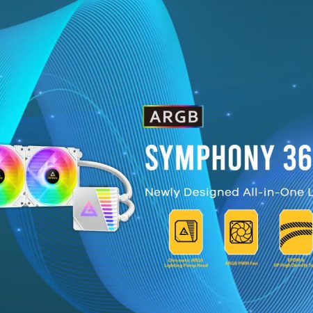 ANTEC SYMPHONY 360mm ARGB WHITE Advanced Liquid CPU Cooler, PWM LED Fan, PTFE Tubing, LGA 115x, 1200, 2011-v3, 2066, AM4, AM3+ FMx, TR4, 3 Yrs