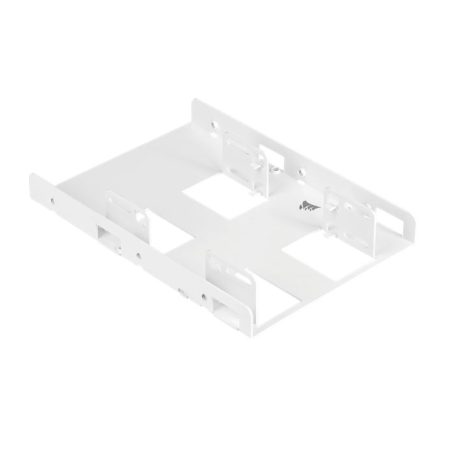 CORSAIR Dual Corsair 2.5' to 3.5' HDD SSD Mounting Bracket Adapter Rack Dock Tray Hard Drive Bay for Desktop Computer PC Case White