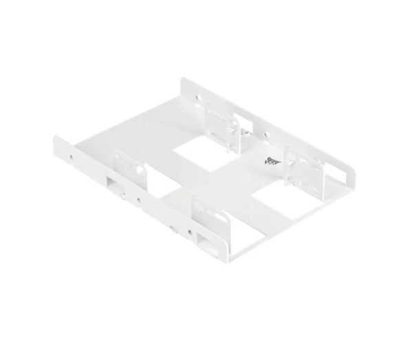 CORSAIR Dual Corsair 2.5' to 3.5' HDD SSD Mounting Bracket Adapter Rack Dock Tray Hard Drive Bay for Desktop Computer PC Case White