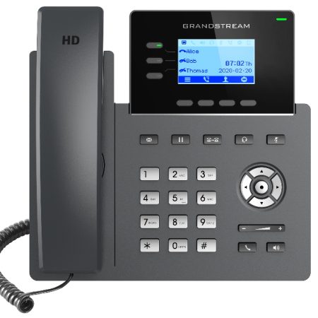 GRANDSTREAM GRP2603P 3 Line IP Phone, 6 SIP Accounts, 132x48 Backlit Screen, HD Audio, Powerable Via POE
